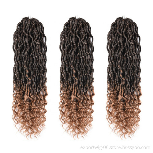 Crochet Goddess Locs Hair Extensions Faux Locs Curly Crochet Braids Beauty Colors Synthetic Braiding Hair Bohemian locks